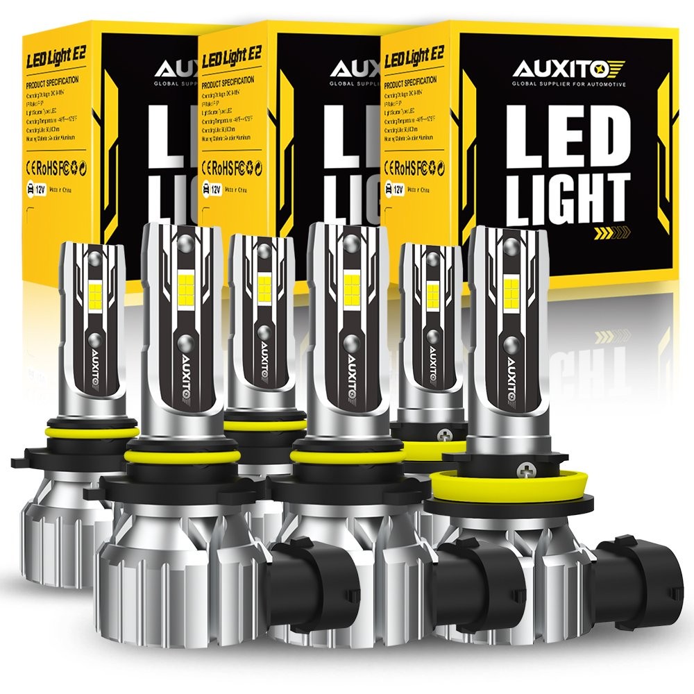 AUXITO CANBUS White 6500K 9005 9006 H11 H8 LED Headlight Fog Light Hi/Lo Beam US