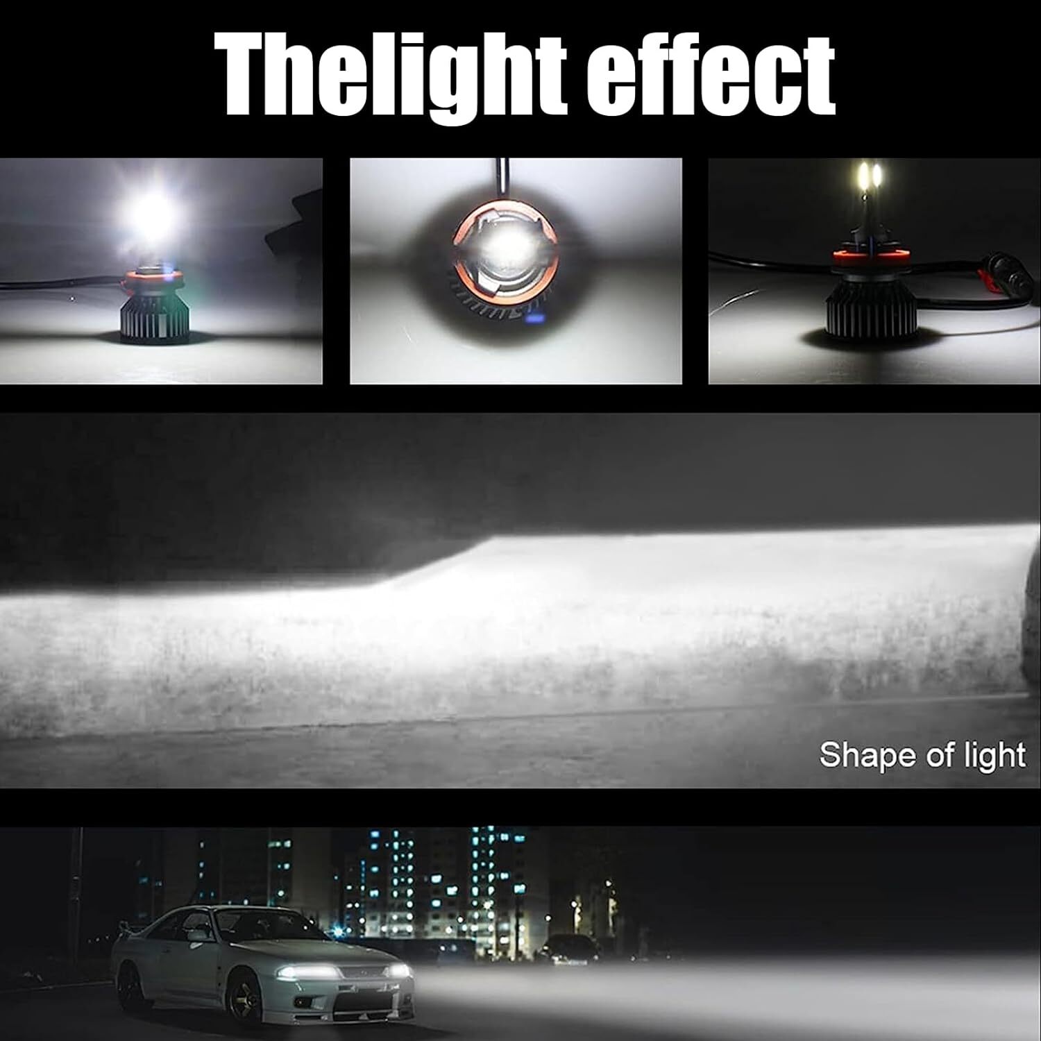 AJHGFOW H11 9005 LED Headlight Kit Bulb H9 HB3 Hi/Low Beam Brighter 6500K
