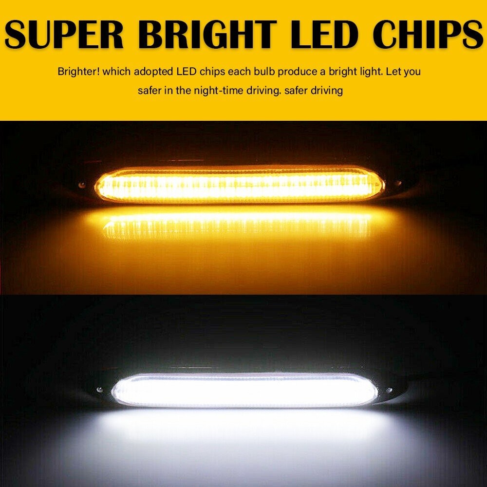 2x Sequential DRL LED Daytime Running Light Flowing Turn Signal Headlight Strip