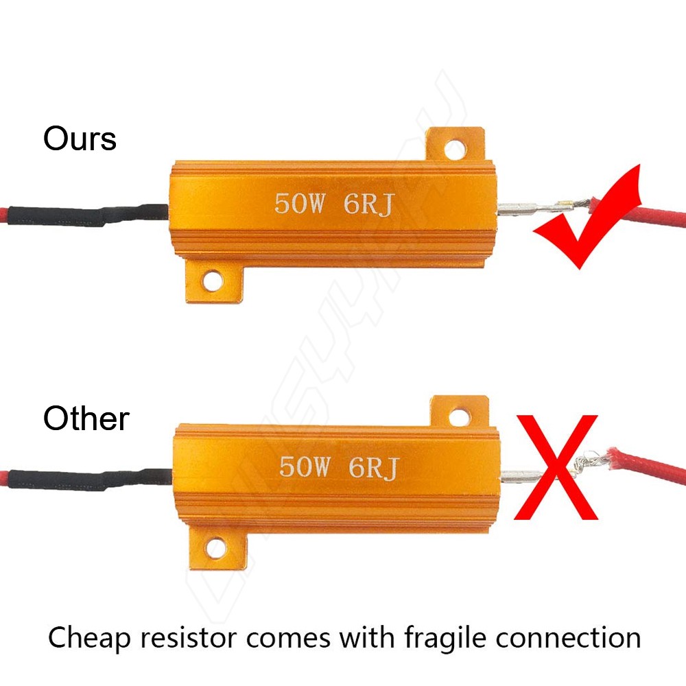 Led Light Bulb Load Resistor Corrector Turn Signal Park Blink Fix 50w 6 Ohm Pair