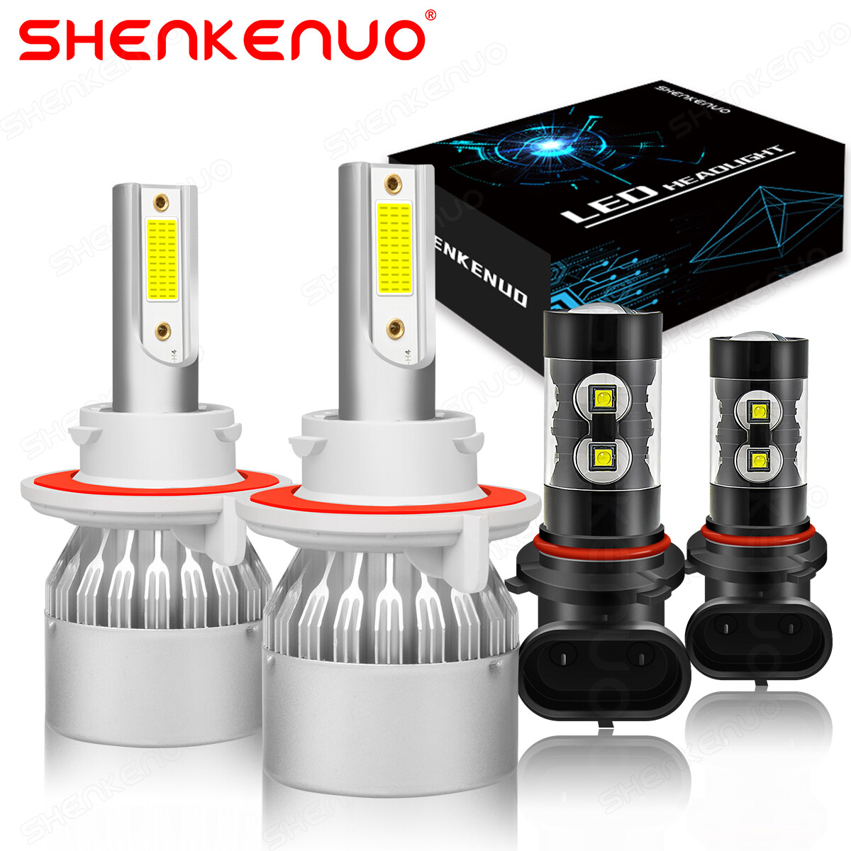 For Chrysler Aspen 2007-2009 Combo 9008/H13+9145 LED Headlight + Fog Light Bulbs