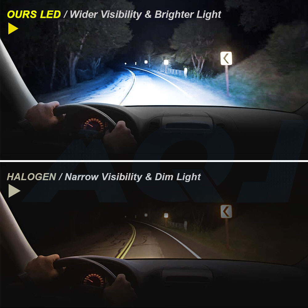 7″Inch Blue led GLASS Headlight Round, ORIGINAL CLASSIC LOOK Conversion Chrome