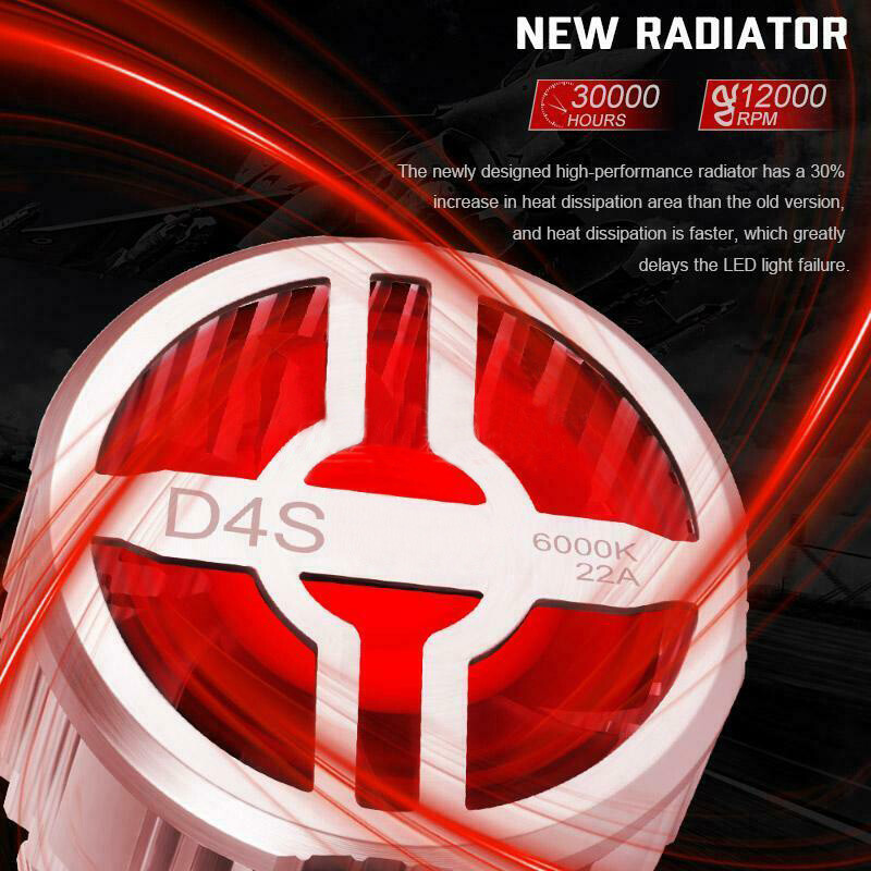 D4S D4R LED Headlight Kit Bulbs 180W 20000LM 6000K White HID Conversion Lamp