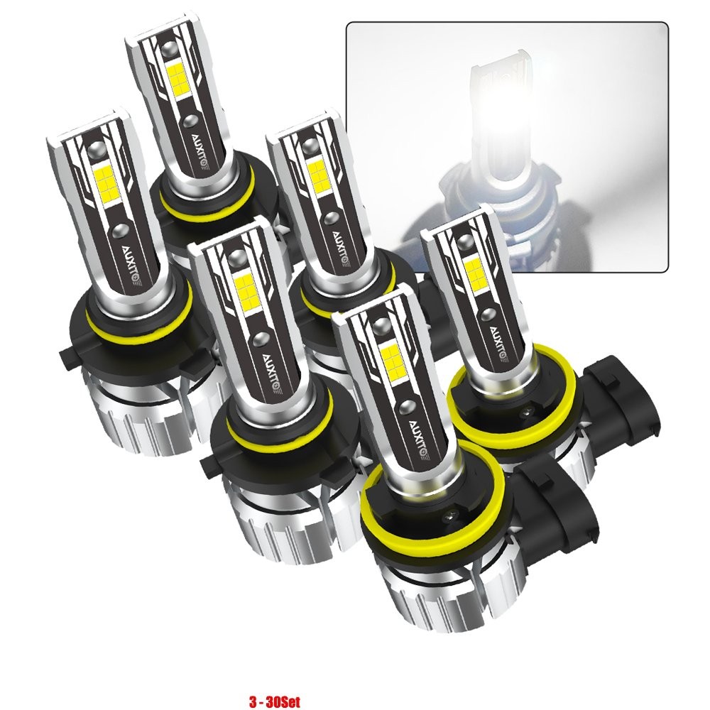 6-60x AUXITO 9005+9006+H11 LED Headlight Light High Low Beam Bulbs Canbus White
