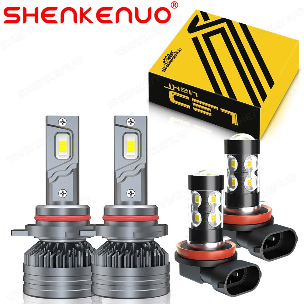 9012 HIR2 H11 Full Front LED Headlight High Low Beam Fog Light Bulbs LED White