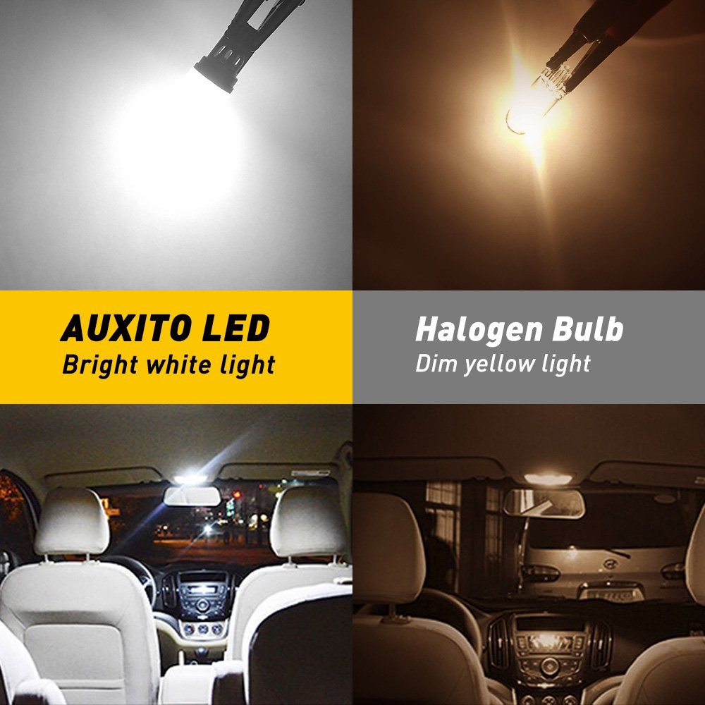 2x T10 White 194 168 W5W Bright Dome Light Map LED Bulb Waterproof 3smd White