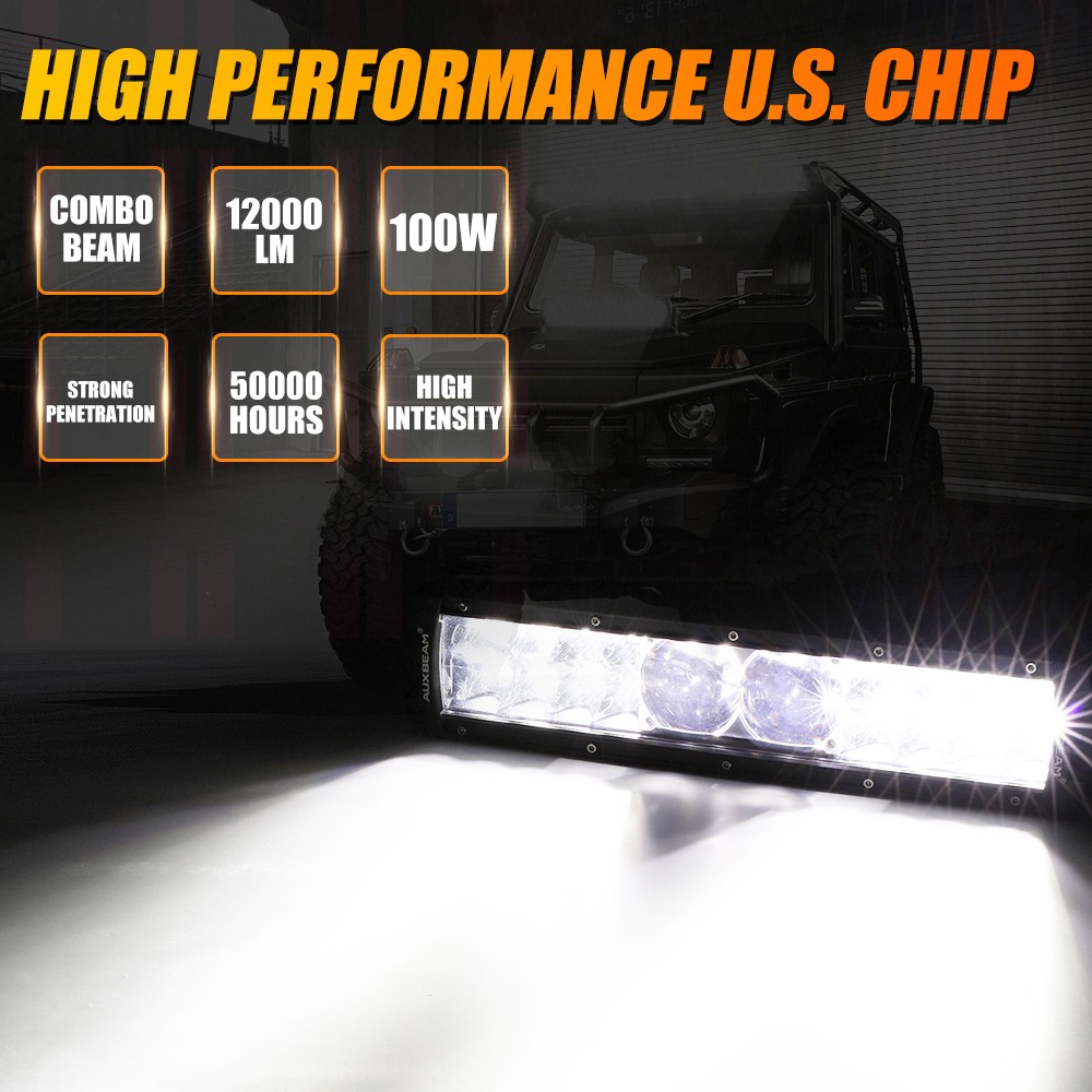 AUXBEAM 5D-PRO 12″ 22″ 32″ 42″ 52″ LED Work Light Bar Driving Truck ATV Offroad
