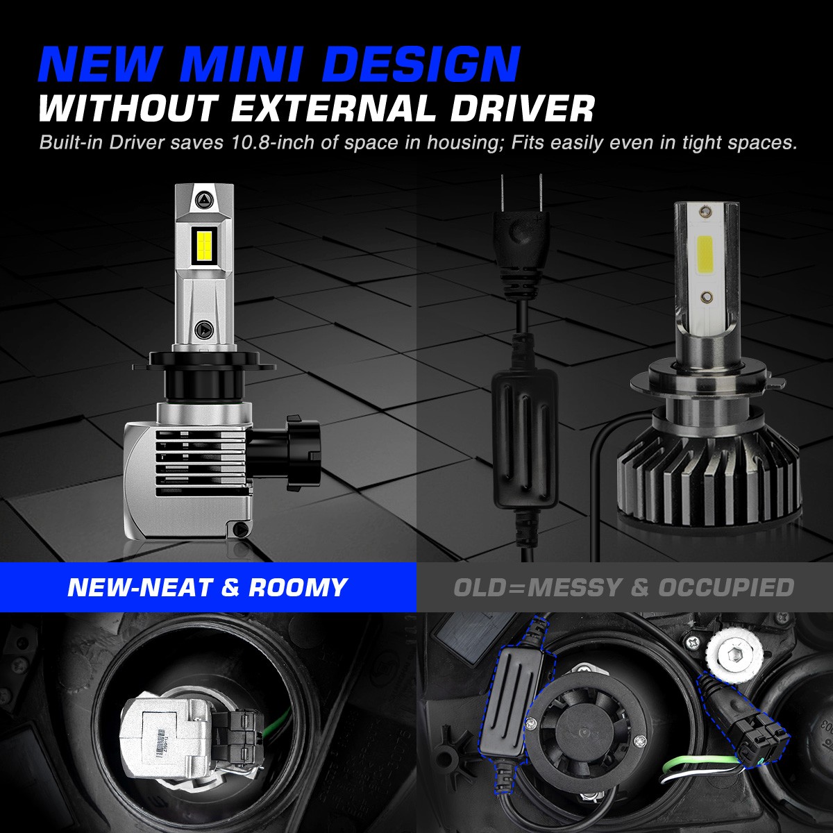 NOVSIGHT H7 LED Headlight Bulbs 6500K 20000LM Cold White Canbus Conversion Kit