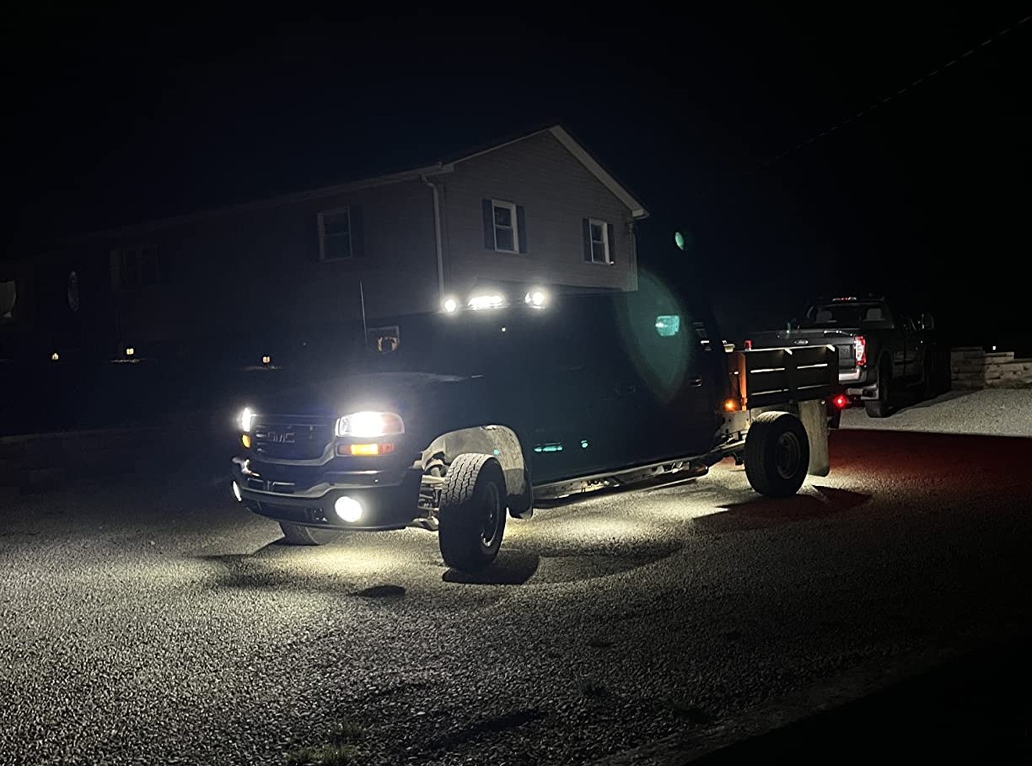 Clear Lens 3pc Cab Roof Marker Running Lights w/White LED Lamp For Truck SUV 4×4