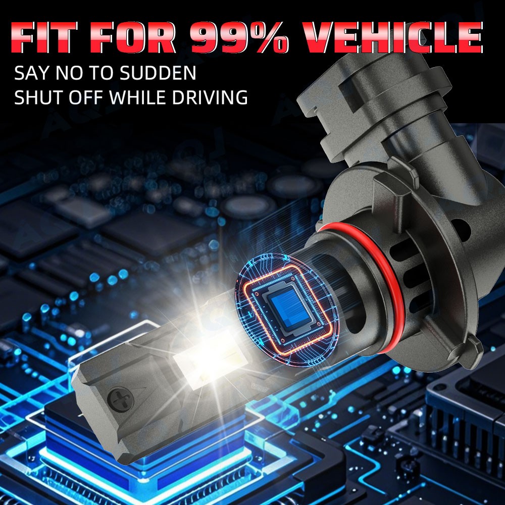 9005+H11 LED Headlight Super Bright Bulbs Kit 10000k White High/Low Beam 4x