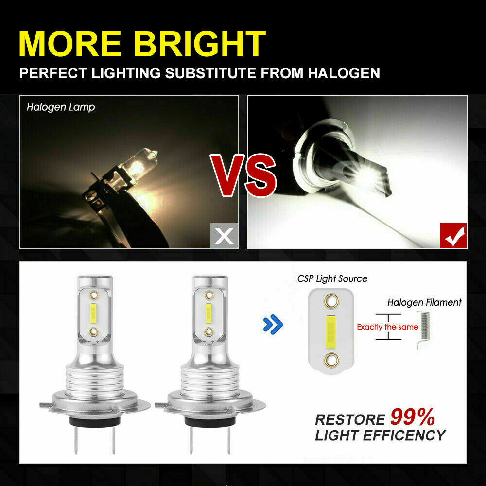 Combo LED Headlight H7+H11+H11 High Low Beam+Fog Light Bulbs 3 Sets 6000K White