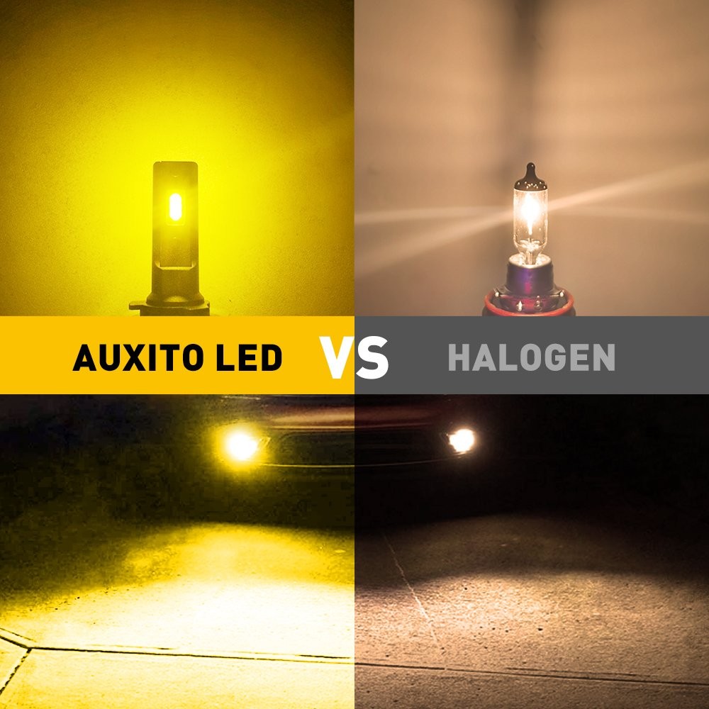 2-20X LED Fog Daytime Running Light Bulb H8/9/11 3000K Amber Super Bright AUXITO
