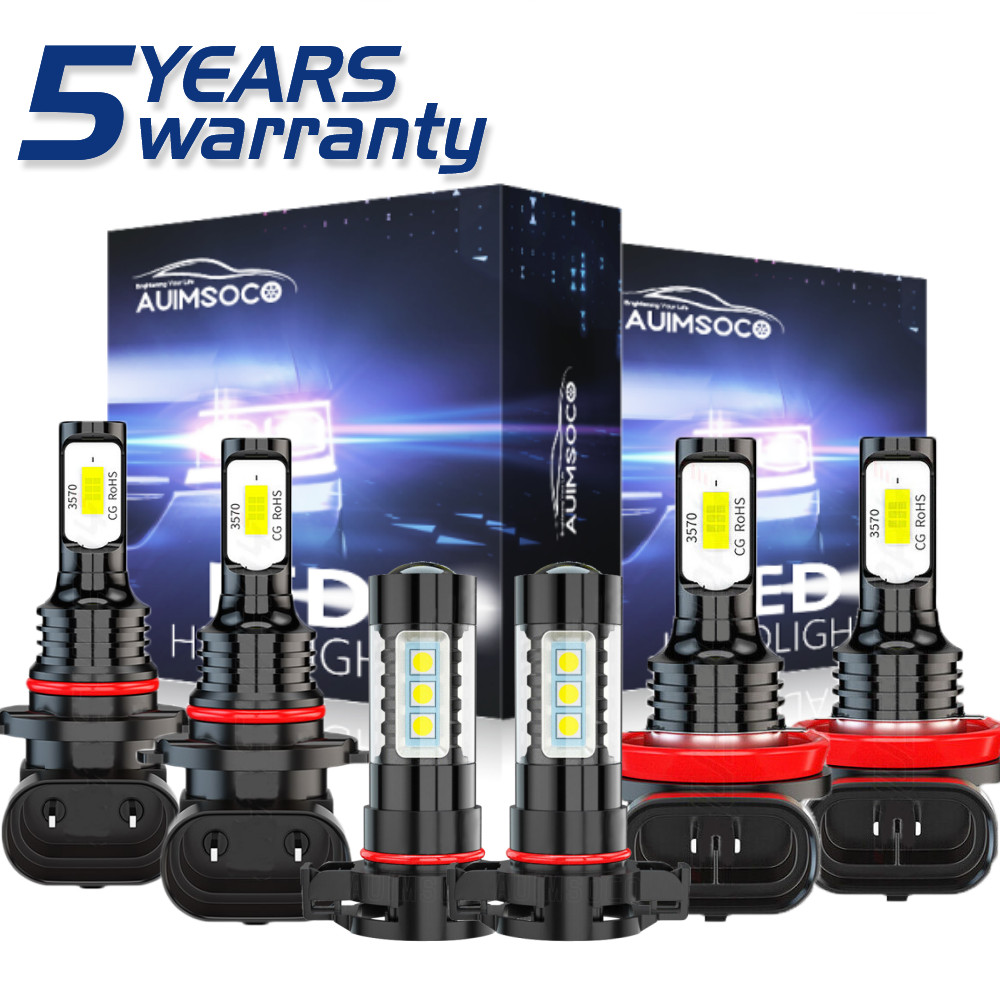 For GMC Canyon 2015-2022 6x High&Low Beam LED Headlight Fog Light Bulbs Kits