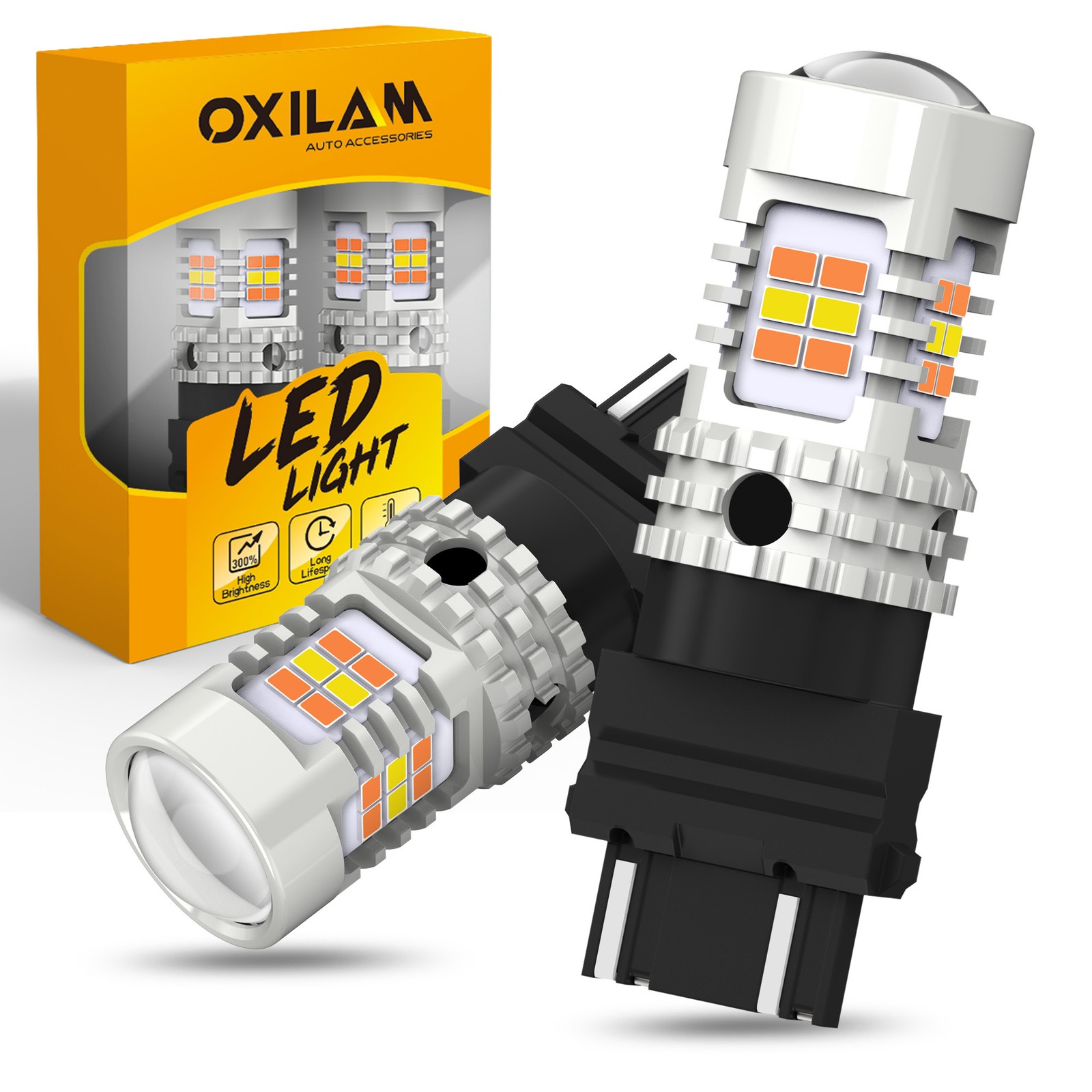 3157 3156 LED Turn Signal Light DRL Bulb White Amber Yellow CANBUS ERROR FREE