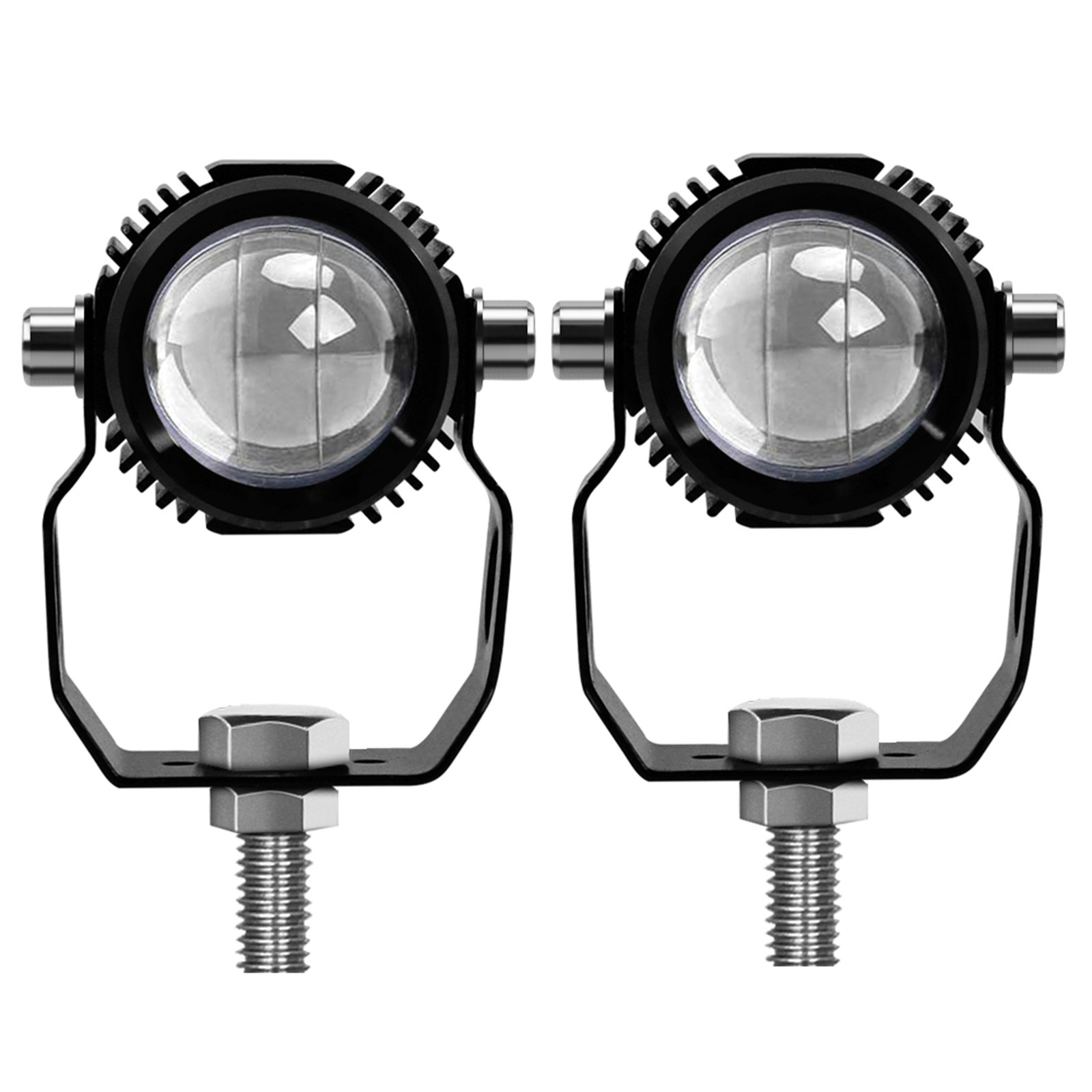 2Pcs Motorcycle LED Driving Light Aluminum Housing Efficient Heat Dissipation