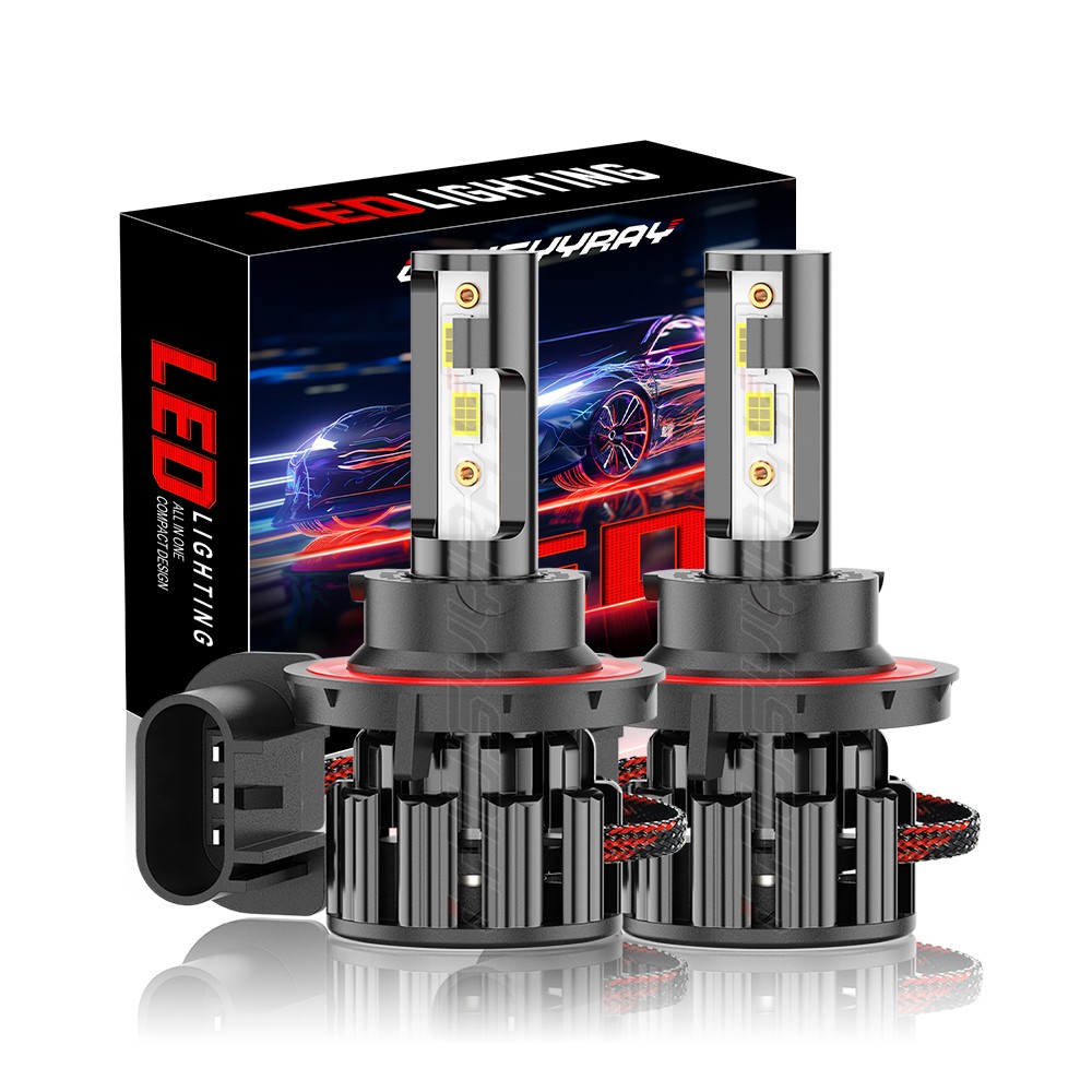 2x H13 9008 LED Headlight Bulbs 100W 20000LM High & Low Beam Super Bright White