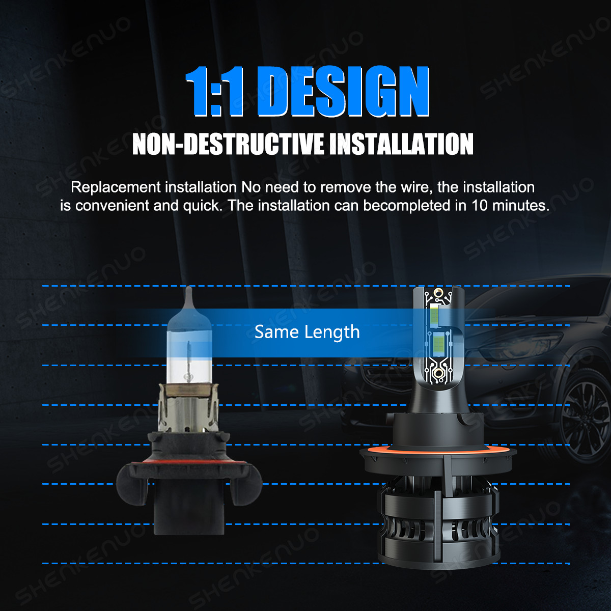 For Chrysler Aspen 2007-2009 Combo 9008 H13 9145 LED Headlight Fog Light 4 Bulbs