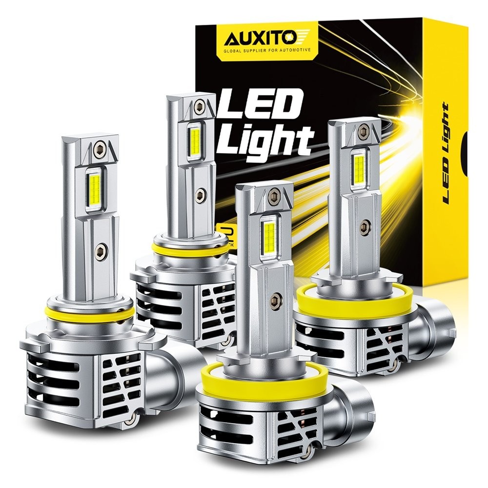 4-40PC Auxito 9005 H11 LED Headlight Hi Low 9005+H8 Light for Ford F-150 2015-20