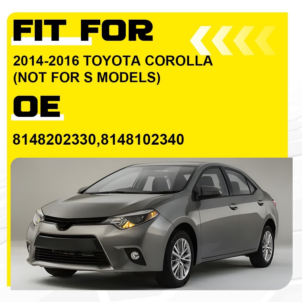 Front Left+Right Bumper Fog Lamp Bezel Cover For 2014 15 16 Toyota Corolla 2-10X