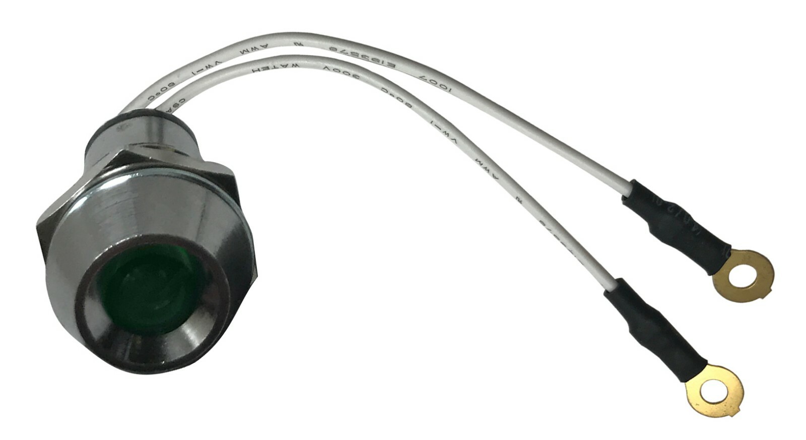 5 Pack of Universal 12V Green LED Lamp Dash Panel Pilot Indicator Light – Chrome