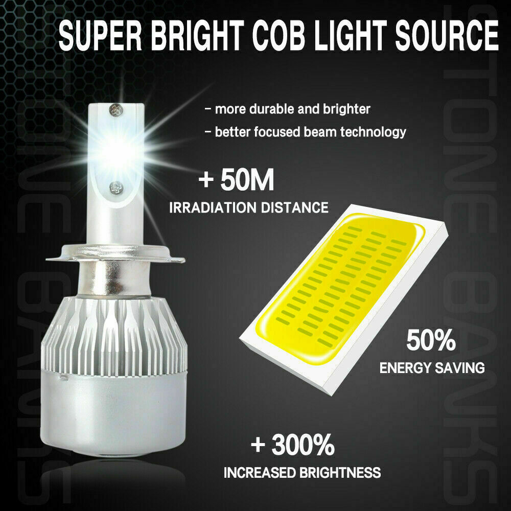 9005+9006 Combo LED Headlight Kit High Low Beam Kit HB3 HB4 6000K 720W 4 Bulbs
