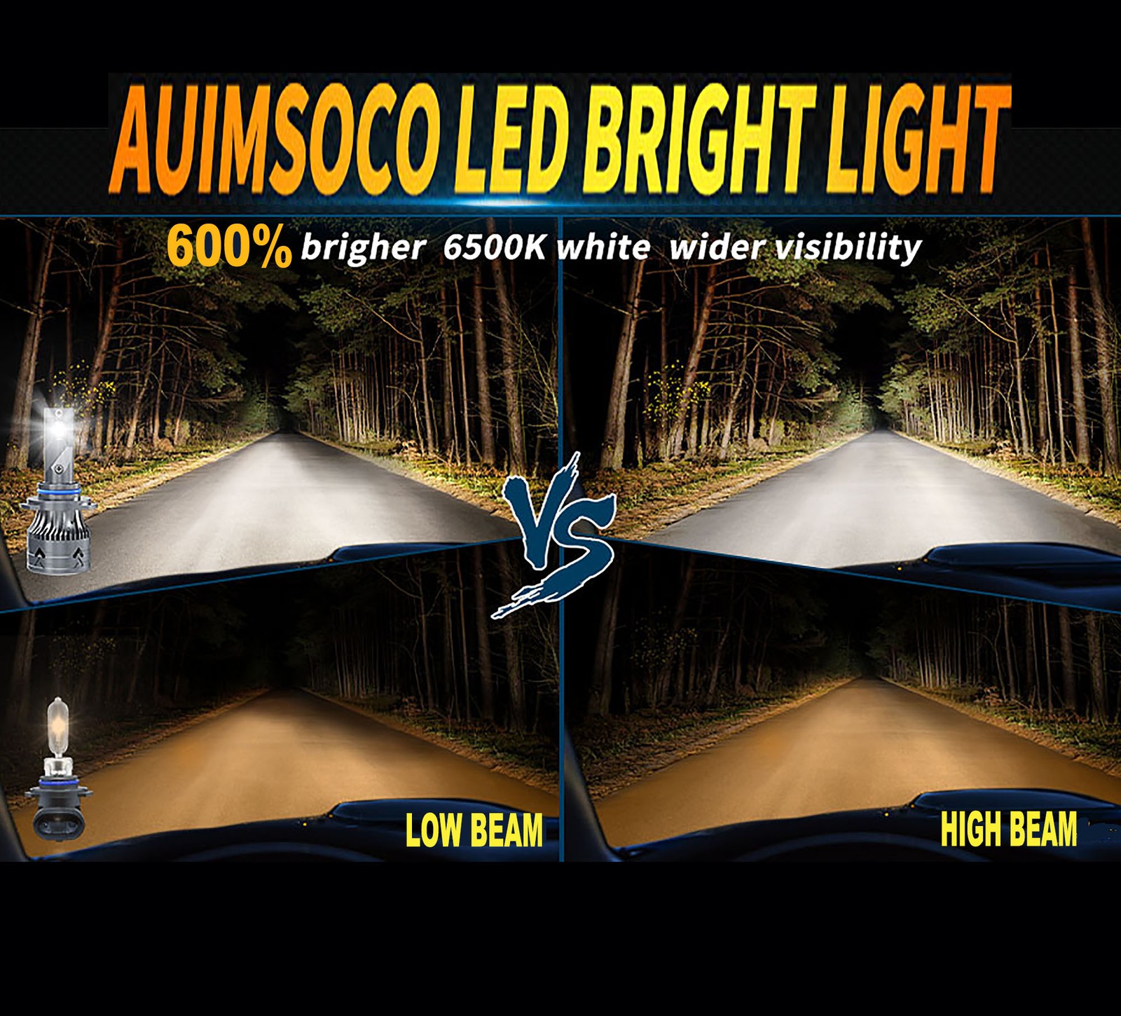 For Chevy Malibu Base / LS Sedan 1997-2003 LED Headlight Bulbs Pure White Bright