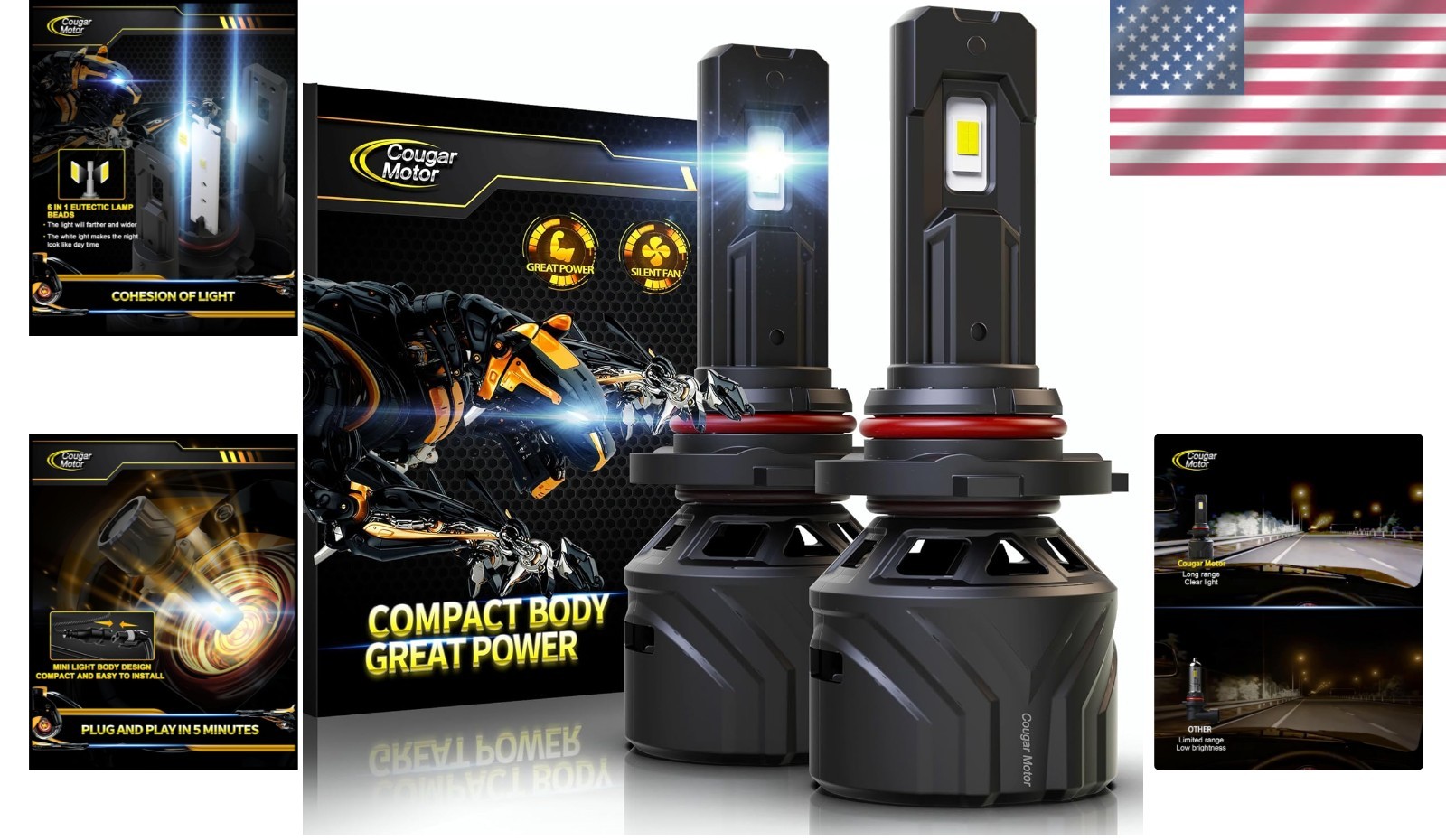 High-Performance 6500K HB3 Fog Lights – Easy Install & 360° Adjustable Beam