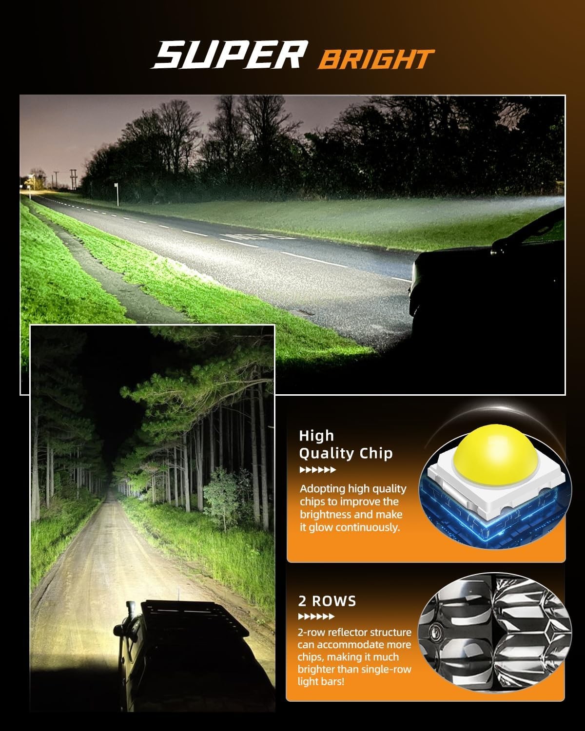 20INCH LED Light Bar Spot Flood LED Work Fog Lamp Offroad 4WD Truck SUV+ Wiring