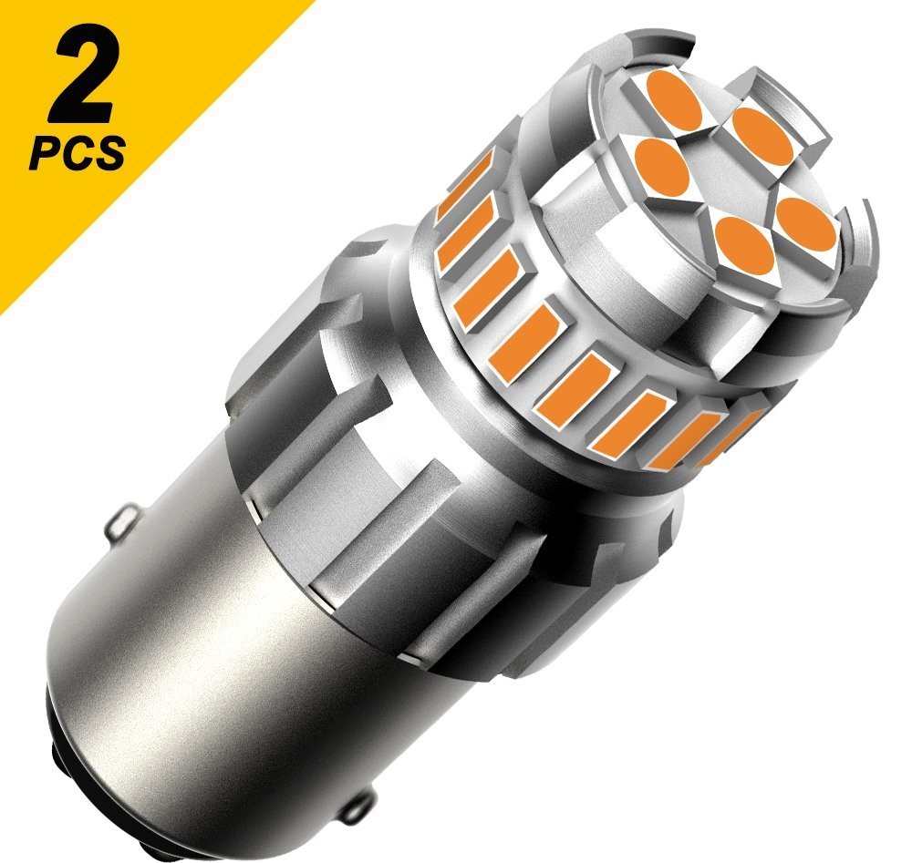 AUXITO 1157 Amber Yellow LED Turn Signal Indicator Parking Light Bulbs CANBUS EF