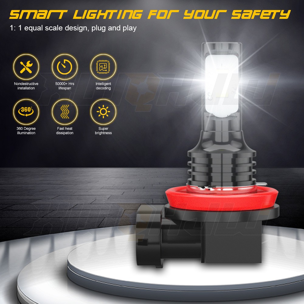 6000K Super Bright Combo LED Headlights H7 H7 H11 High+Low Beam+Fog Light Bulbs
