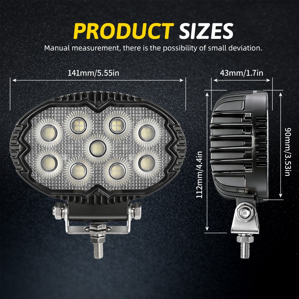 5.5“ INCH Round LED Spot Light Pods Work Flood Driving Fog Lamp Offroad 4WD ATV