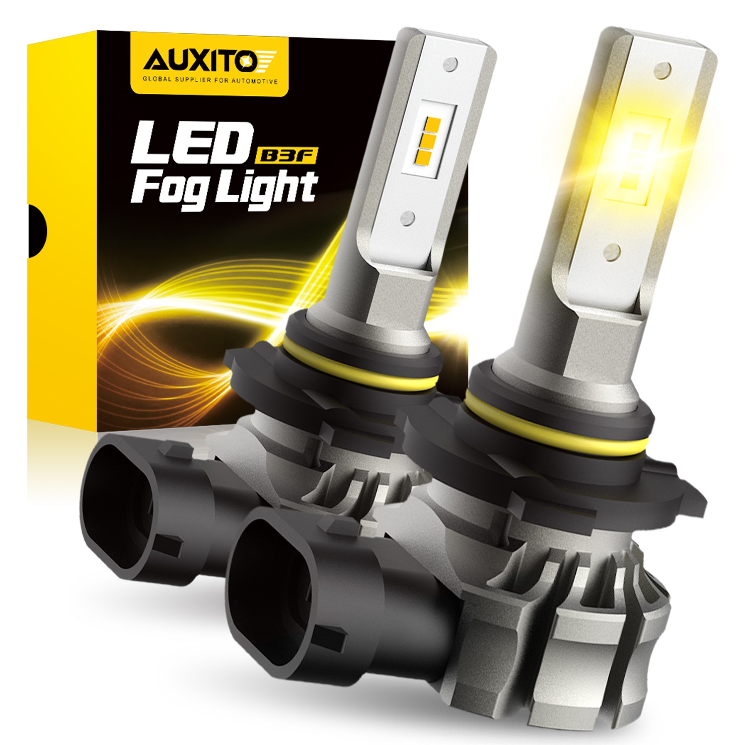 H10 9045 9040 3000K Fog Lights CSP LED Chips DRL Replacement for Cars Pack of 2