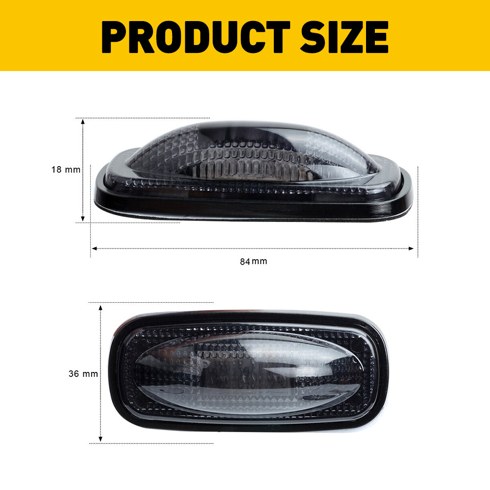 For 03-18 Dodge Ram 2500 3500 Dually Bed LED Fender Side Marker Light Smoked 4PC