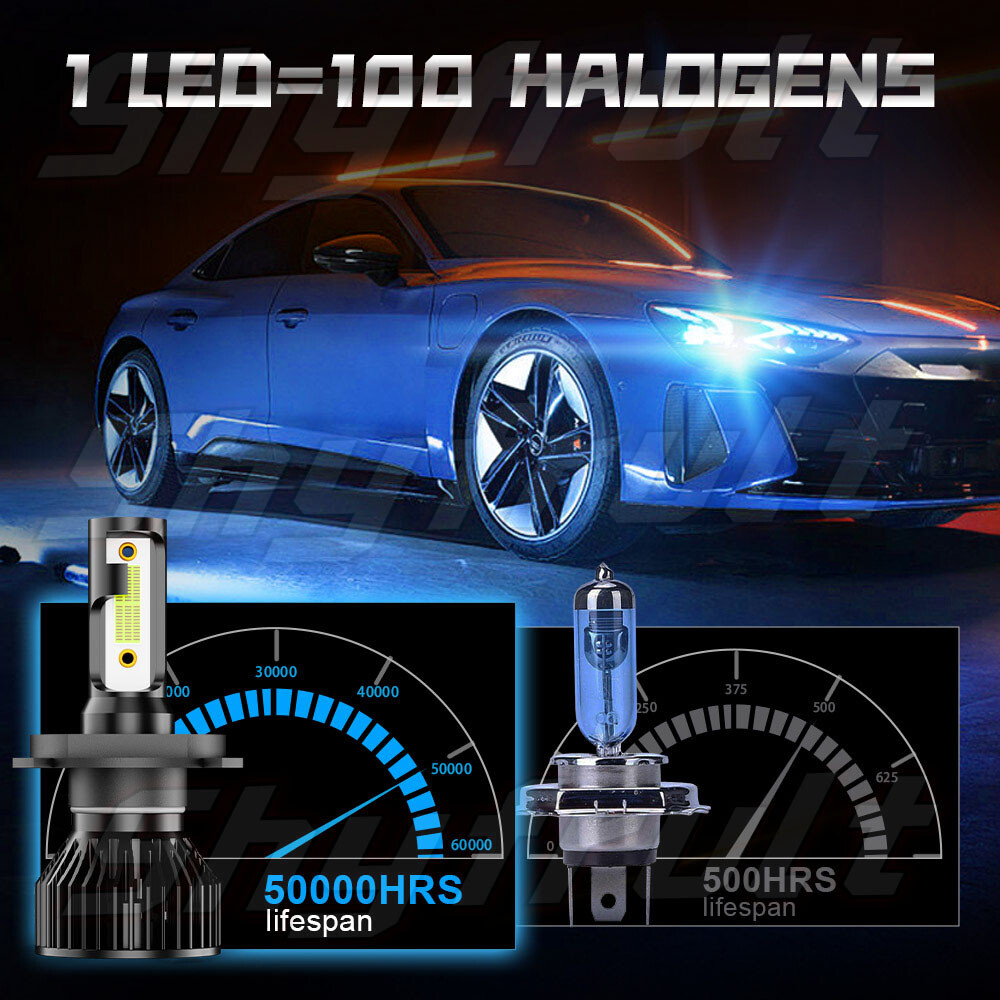 For Yamaha YZF R1 2001 2002 2003 R6 1999-2002 H4 9003 HB2 LED Bulb Hi/Lo Beam