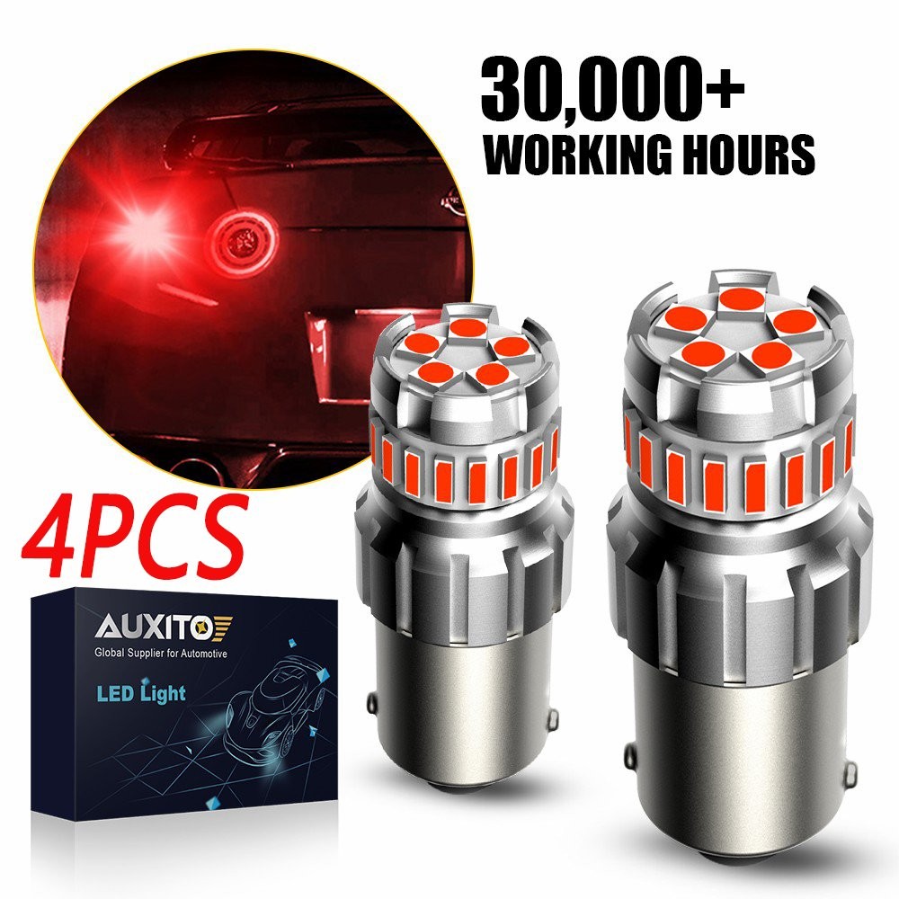 Red 1156 7506 P21W BA15S Rear LED Brake Light Tail Light Bulbs Anti Hyper B