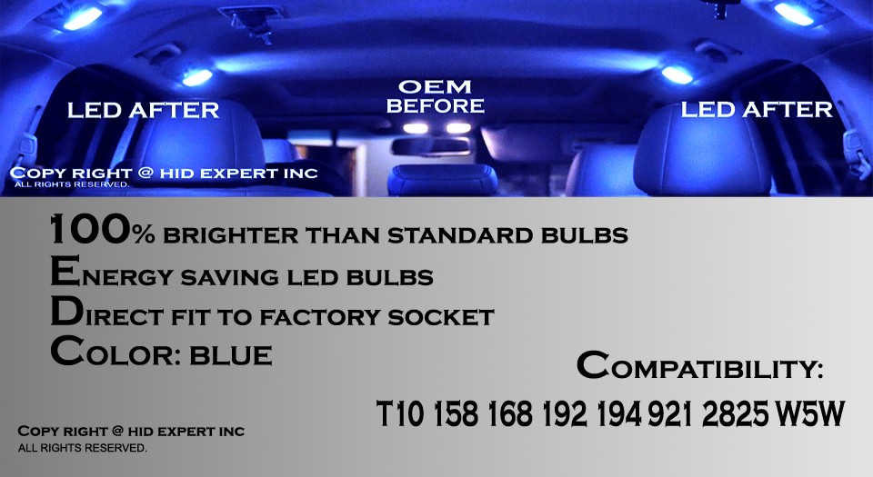 4 pc Blue T10 COB LED Wedge Silicon Protection Plug Front Side Marker Light B327