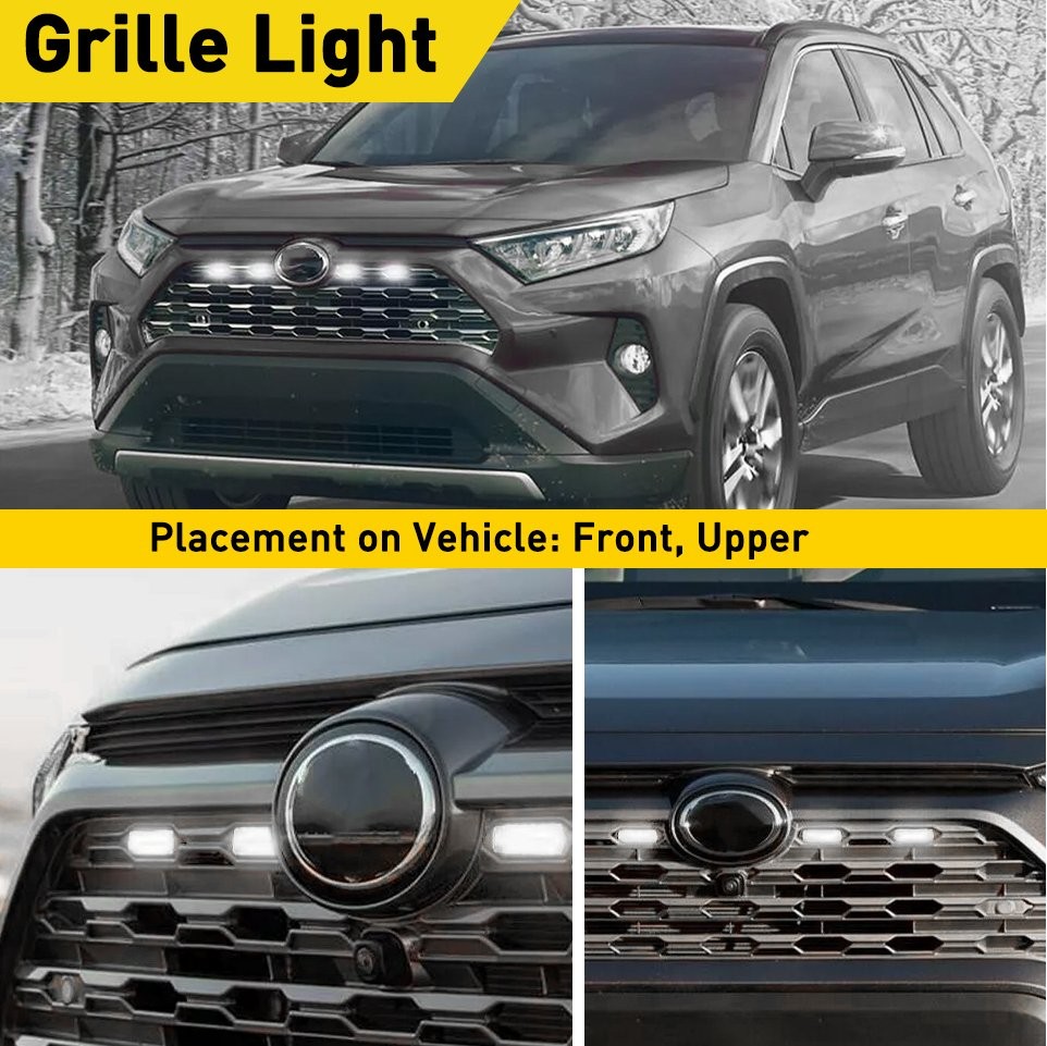 LED Grille DRL Lights + Harness 4x For Toyota RAV4 2019-2024 SE XLE XSE Limited