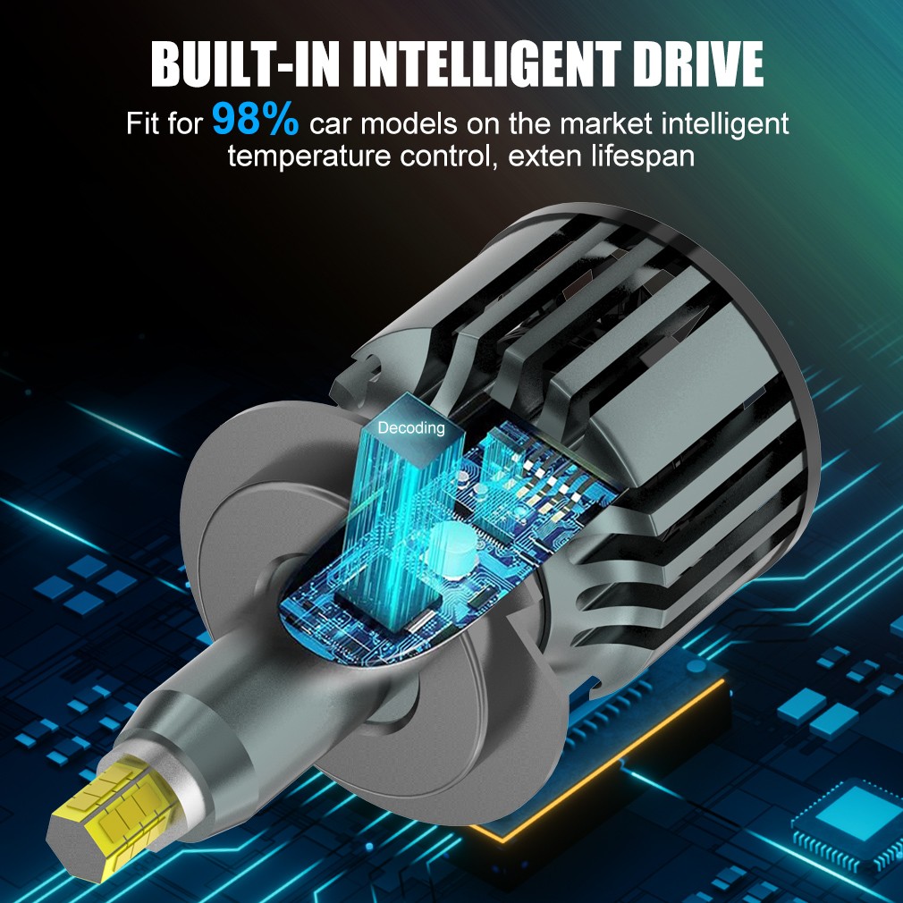 360° 6-Side H1 H11 H7 9005 9006 9012 LED Headlight Light Bulb Hi/Lo Beam 50000Lm