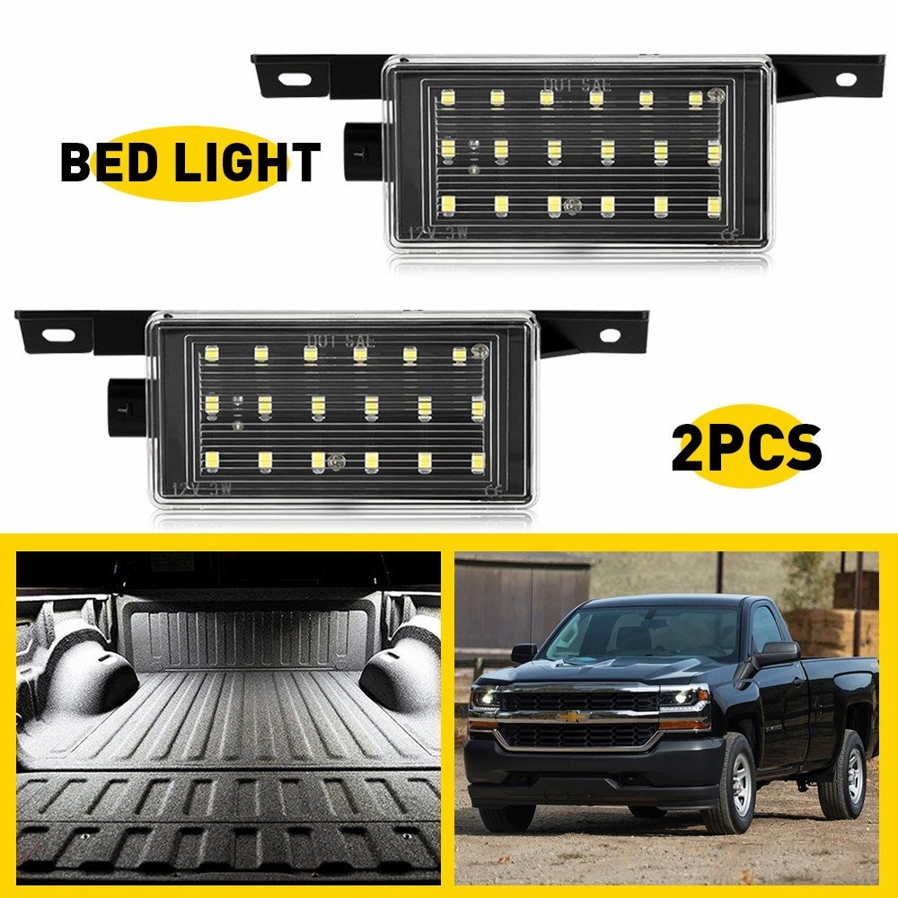 2-20X LED Bed Lights Cargo for 2014-2019 Chevy GMC Silverado Sierra Easy Install