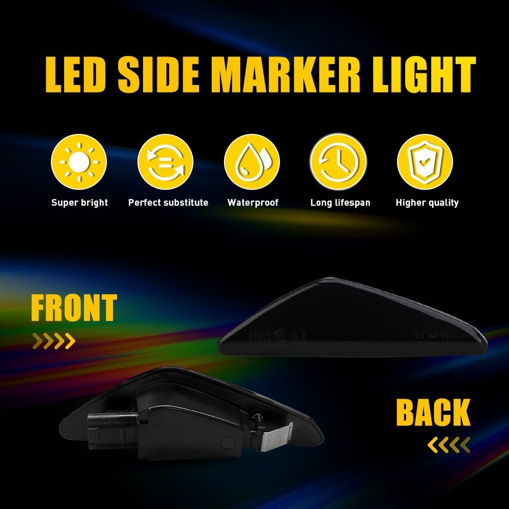 Dynamic Amber LED Side Marker Smoked Light Lens For BMW F25 X3 (06/2009-08/2017)