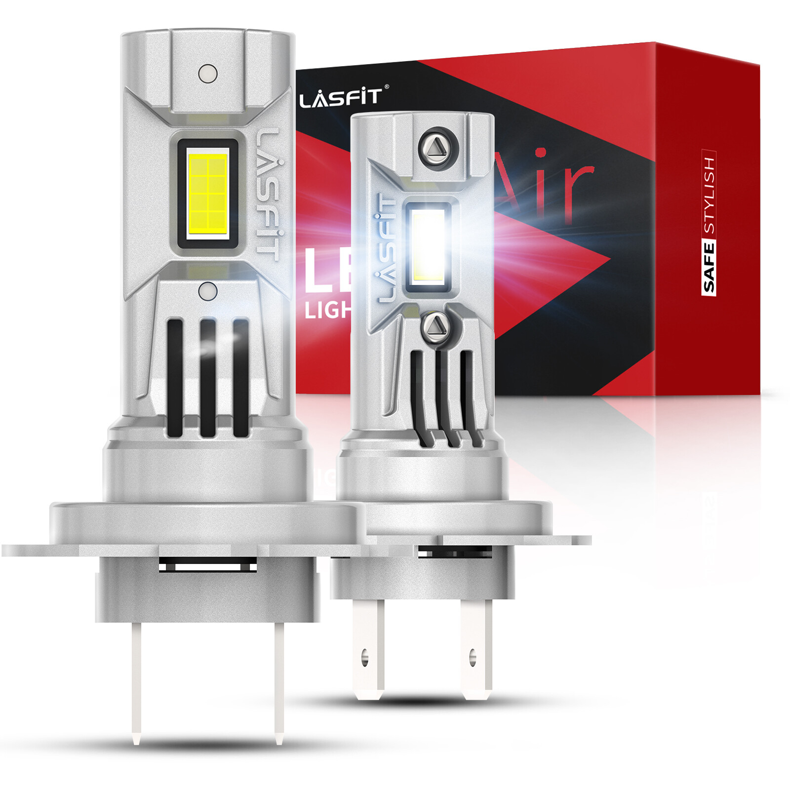 Lasfit H7 LED Headlight High / Low Beam Bulb Replace Halogen 6000LM Bright White
