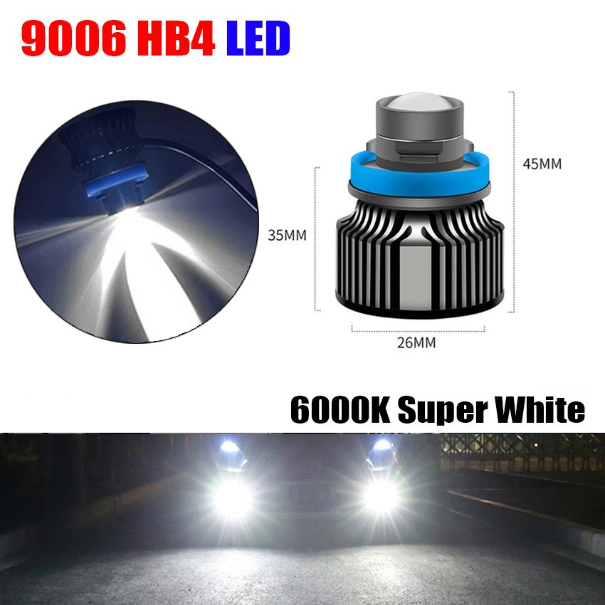 2X 9006 LED Projector Laser Headlights Bulb White/Blue/Yellow/Green Fog Lights