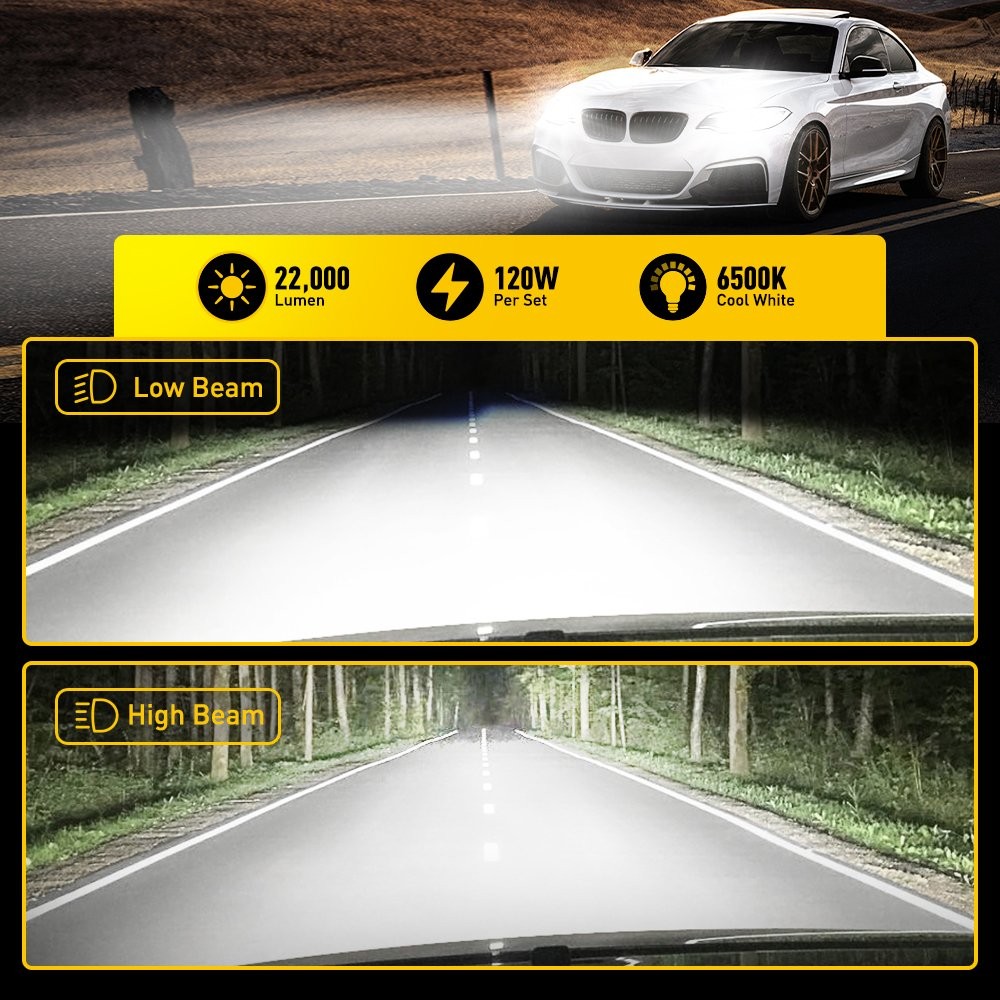 9005/9006/9007/9012/H11/H4/H13 LED Headlights Kit High Low Beam Bulbs 360000LM