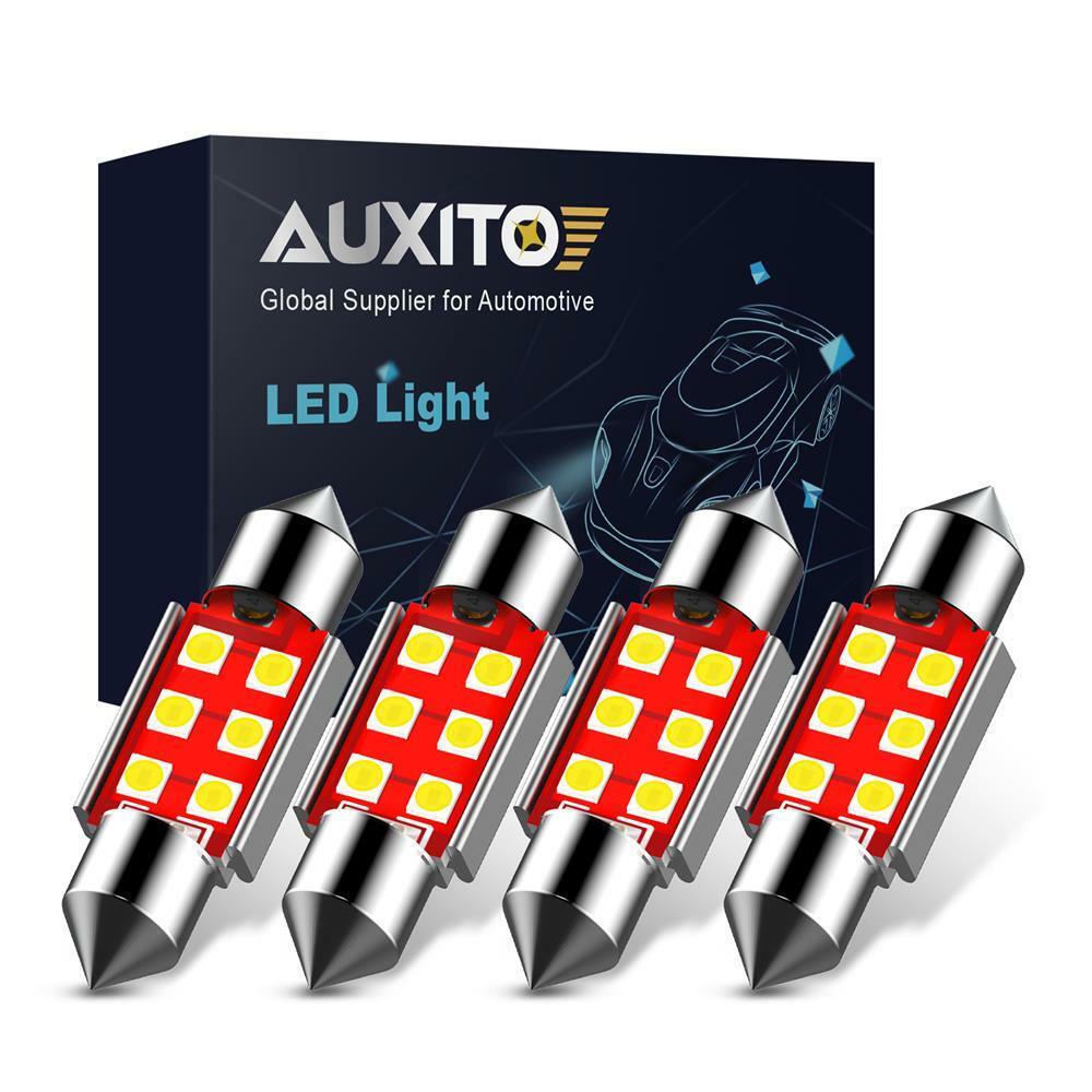 4x Super Bright 578 6411 211-2 42MM LED Dome Light Bulb 6000K Clear White CANBUS