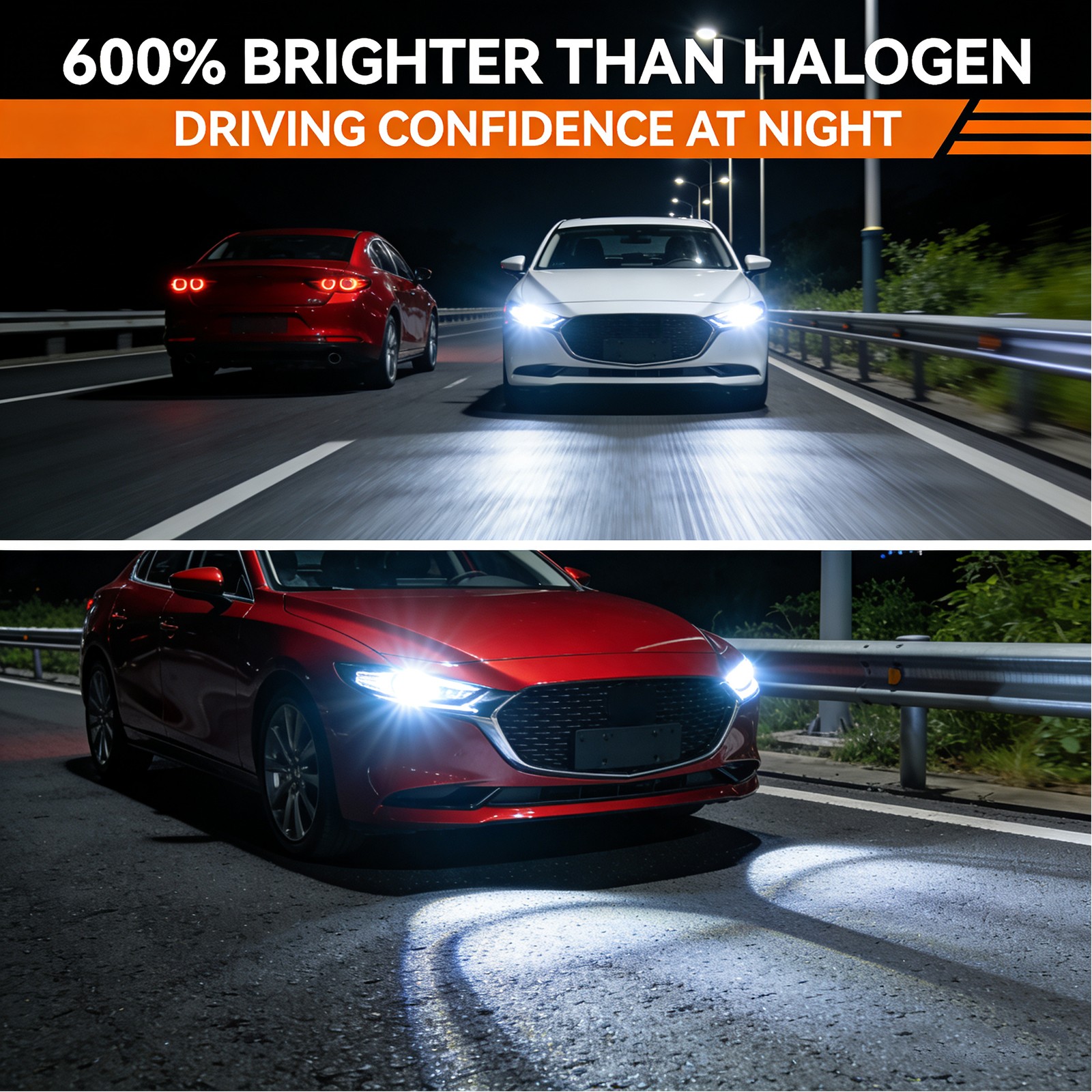 For Dodge Journey 2009-2019 4Pcs LED Headlight Hi&Lo Beam Bulbs 72000LM Bright
