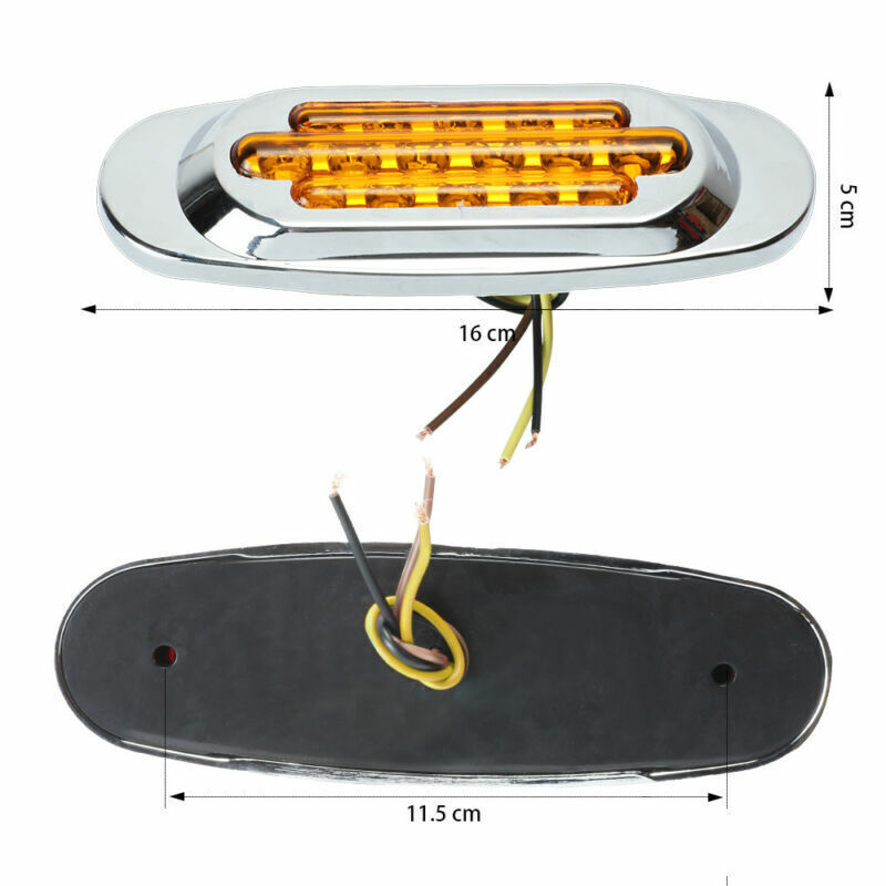 10x 16 LED Amber Side Marker Clearance Light For Freightliner Chrome Bezel 6.5“