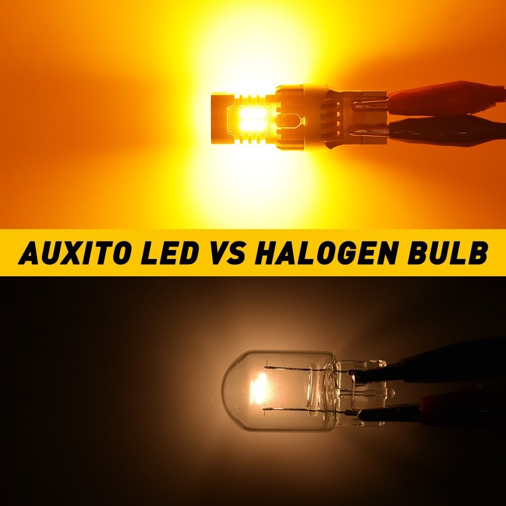 AUXITO Amber Yellow 7440 LED 100W Turn Signal Light Lamp ANTI Hyper Flash Canbus