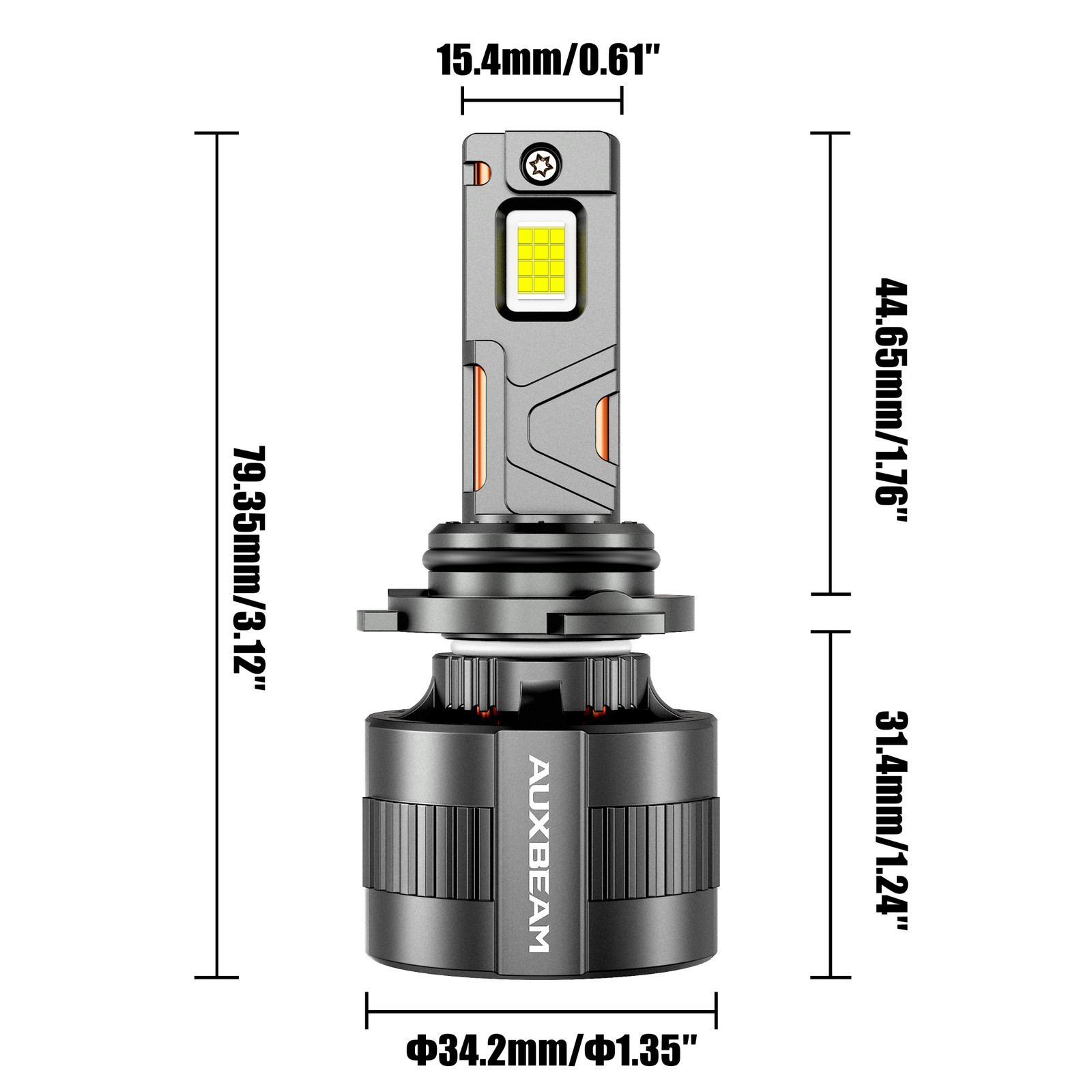 AUXBEAM Canbus 9006 LED Headlights Super Bright Bulbs Kit White High/Low Beam 2x