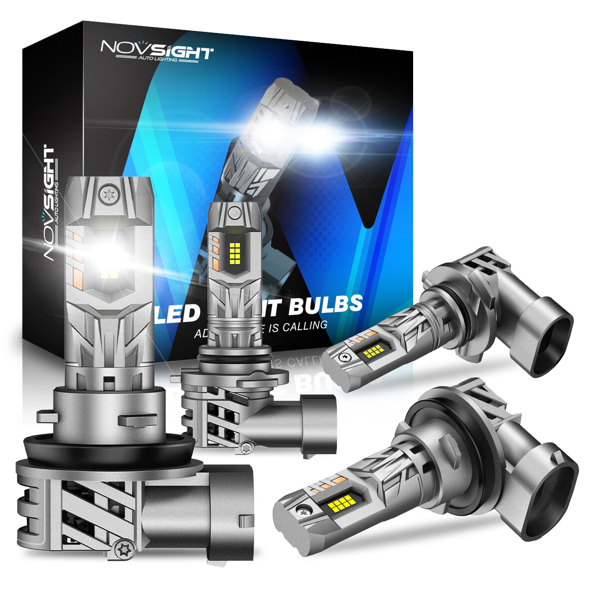 NOVSIGHT 9004 9005 9006 9007 H4 H11 H13 LED Headlight Bulbs 1:1 Replace Halogen