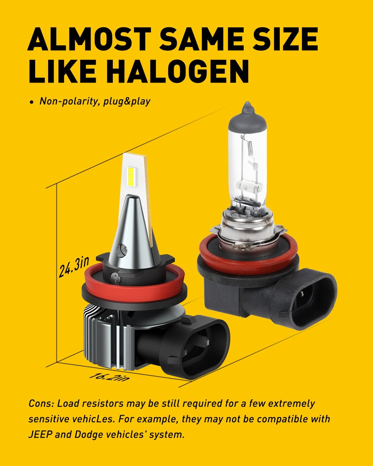 H11/H8/H9 100W CANBUS Fog LED Light Conversion Driving Bulb Lamp 6500K HID White